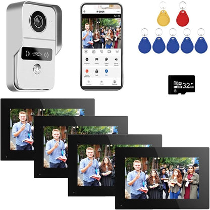 Anjielo Smart TUYA Wired Video Doorbell Apartment Intercom Touch Monitor System, 1080P for Home Security WiFi Smart Home Video Intercom Door Phone Kit
