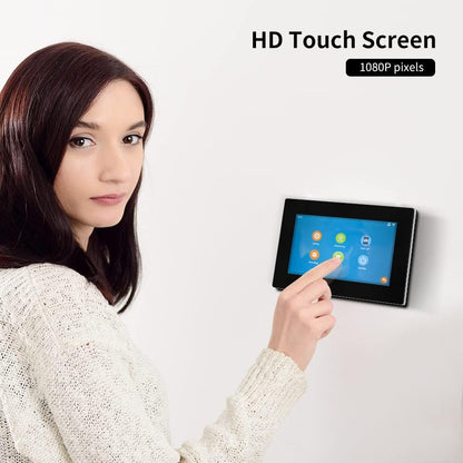 Anjielo Smart TUYA Wired Video Doorbell Apartment Intercom Touch Monitor System, 1080P for Home Security WiFi Smart Home Video Intercom Door Phone Kit
