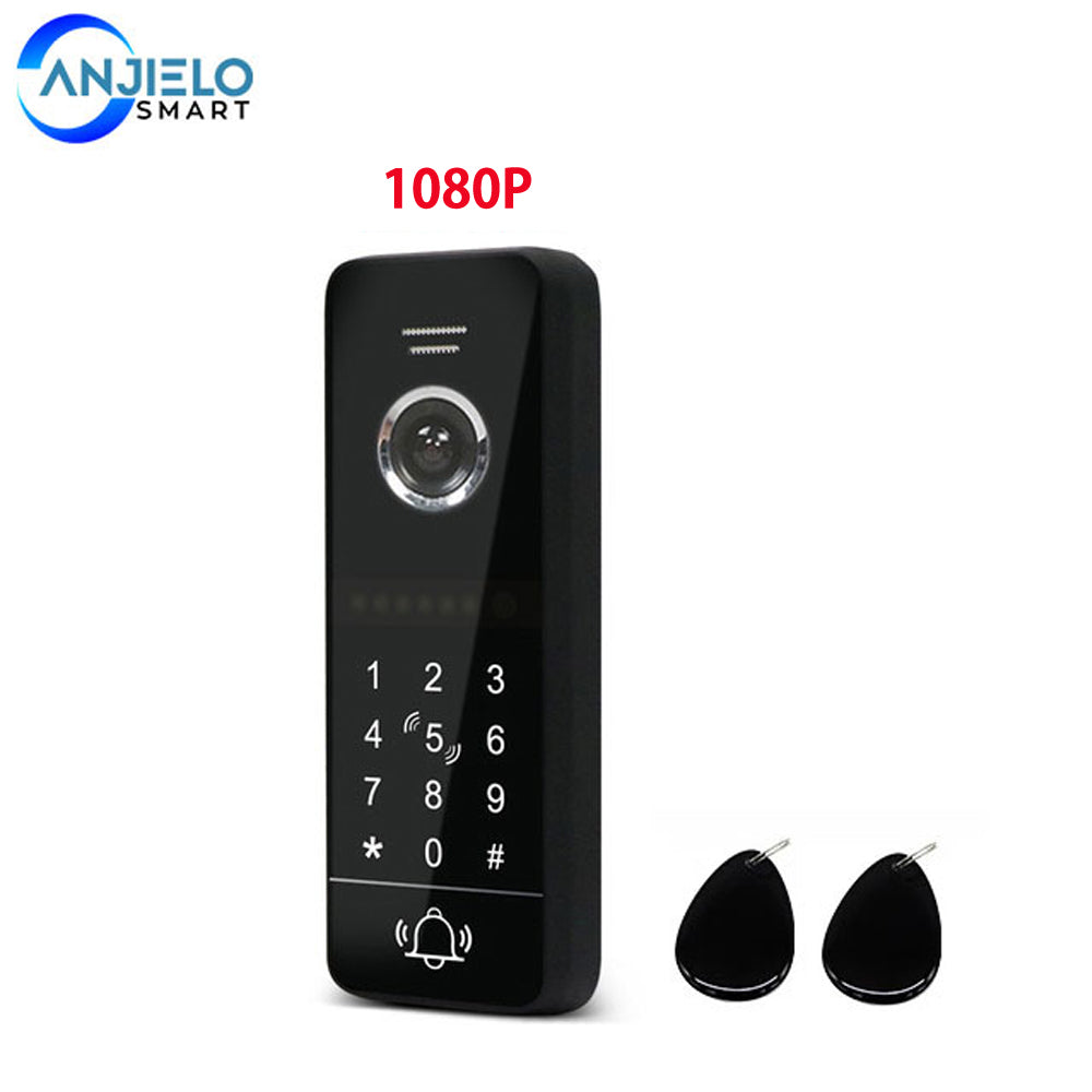 Anjielo HD outdoor doorbell with night vision password unlock RFID card unlock and waterproof function that can be connected to the video intercom screen