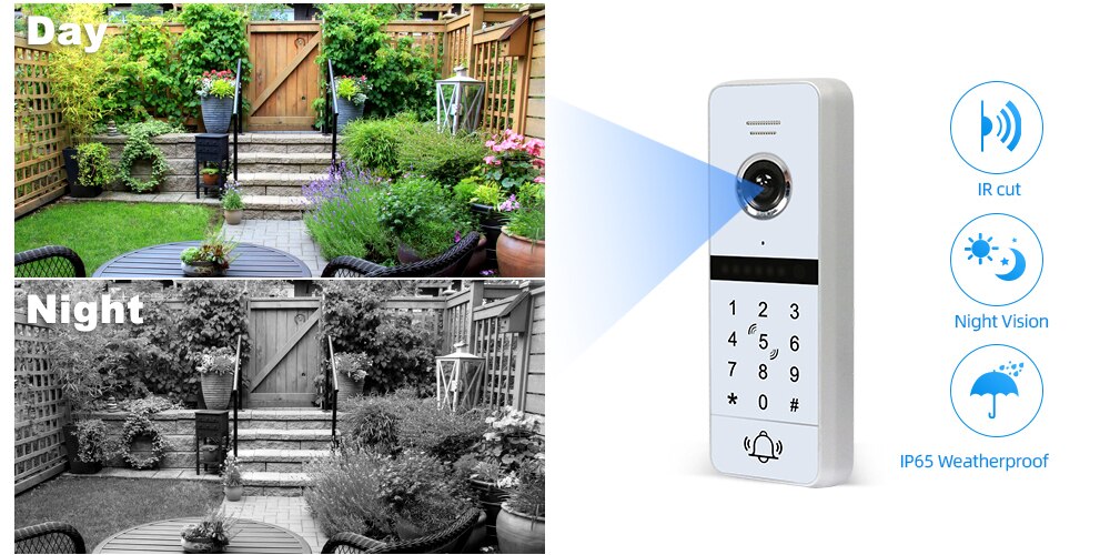 Anjielo HD outdoor doorbell with night vision password unlock RFID card unlock and waterproof function that can be connected to the video intercom screen