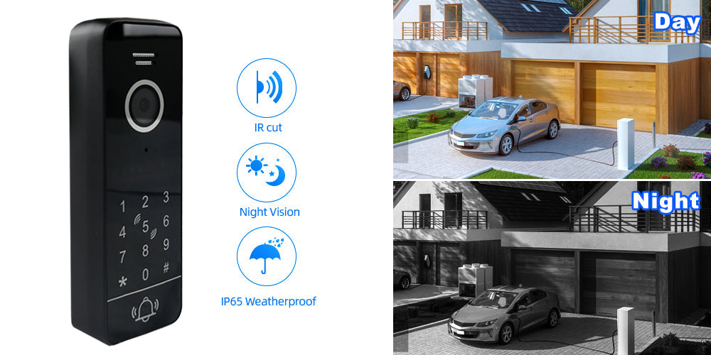 Anjielo HD outdoor doorbell with night vision password unlock RFID card unlock and waterproof function that can be connected to the video intercom screen