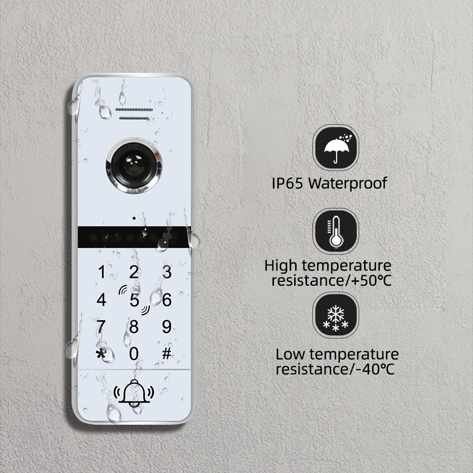 Anjielo HD outdoor doorbell with night vision password unlock RFID card unlock and waterproof function that can be connected to the video intercom screen