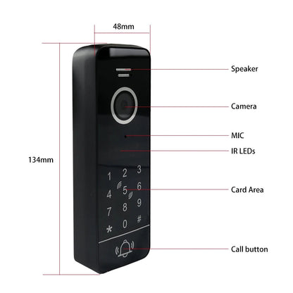 Anjielo HD outdoor doorbell with night vision password unlock RFID card unlock and waterproof function that can be connected to the video intercom screen