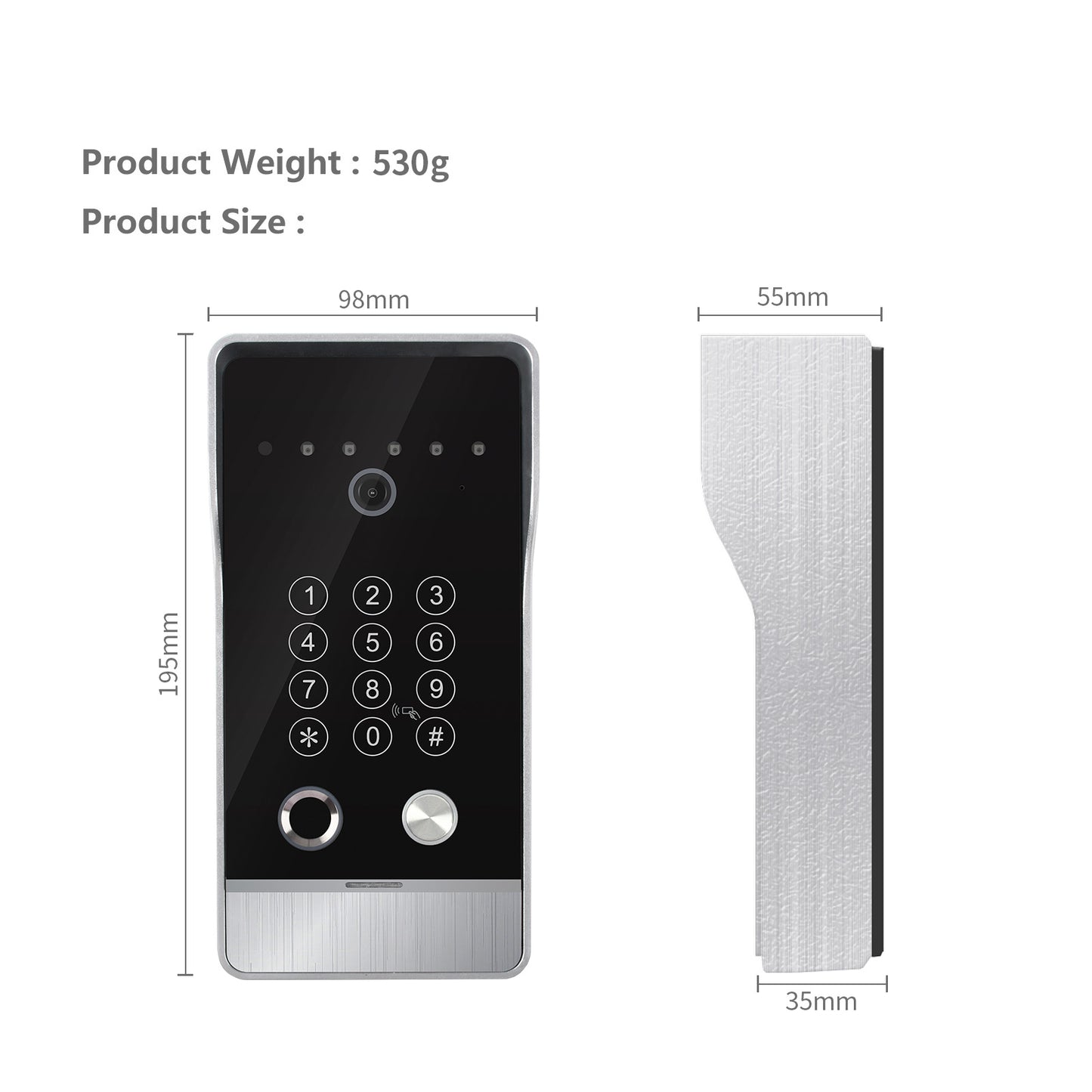 Anjielo FHD 1080P Tuya Smart WiFI Video Doorbell Camera with RFID Card Unlock Fingerprint and Password Unlock for Home Villa Apartment Intercom System