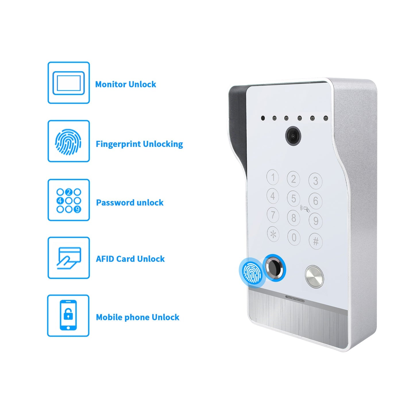 Anjielo FHD 1080P Tuya Smart WiFI Video Doorbell Camera with RFID Card Unlock Fingerprint and Password Unlock for Home Villa Apartment Intercom System