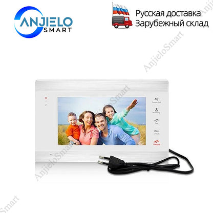 Anjielo smart indoor monitor stand-alone intercom system multi-language night vision color wall-mounted monitor