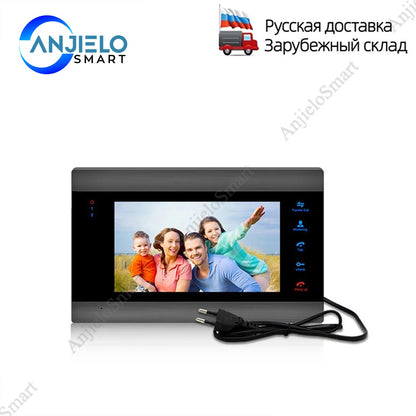 Anjielo smart indoor monitor stand-alone intercom system multi-language night vision color wall-mounted monitor