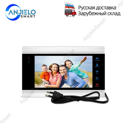 Anjielo smart indoor monitor stand-alone intercom system multi-language night vision color wall-mounted monitor