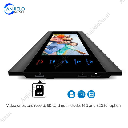 Anjielo smart indoor monitor stand-alone intercom system multi-language night vision color wall-mounted monitor