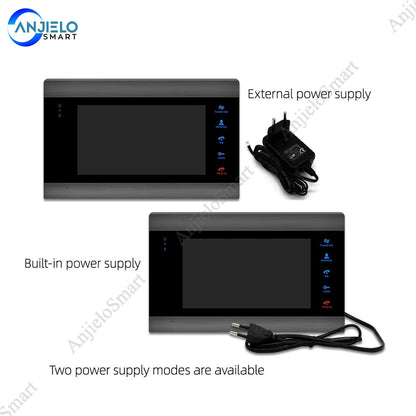 Anjielo smart indoor monitor stand-alone intercom system multi-language night vision color wall-mounted monitor