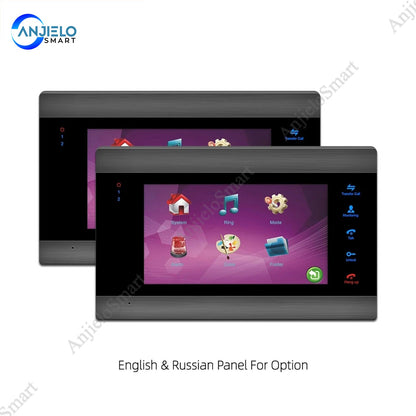 Anjielo smart indoor monitor stand-alone intercom system multi-language night vision color wall-mounted monitor
