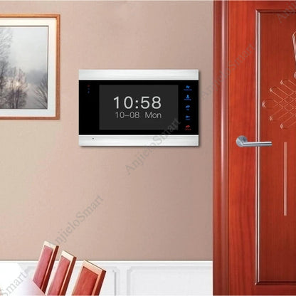 Anjielo smart indoor monitor stand-alone intercom system multi-language night vision color wall-mounted monitor