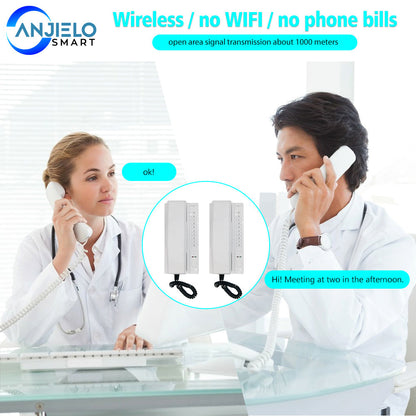 Anjielo 2.4GHz Wireless Audio Intercom System Access Control Intercom Home Intercom Residential Wireless Intercom System