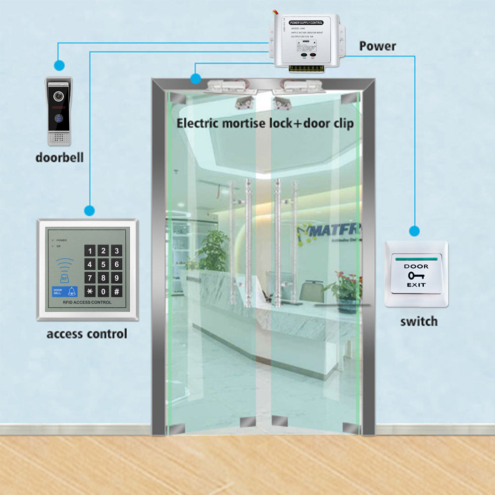 Anjielo Digital Password Access Control RFID Card Access Control System Kit Power Adapter Apartment Electronic Door Lock