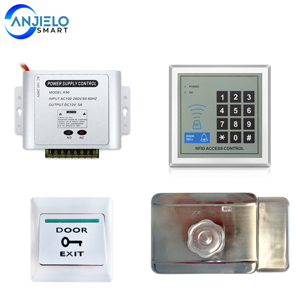 Anjielo Digital Password Access Control RFID Card Access Control System Kit Power Adapter Apartment Electronic Door Lock