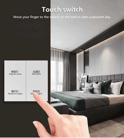Anjielo Support Zigbee 4-button Control Touch Switch Single Pole Wi-Fi Zero Fire ABS/PC Housing for Home Automation