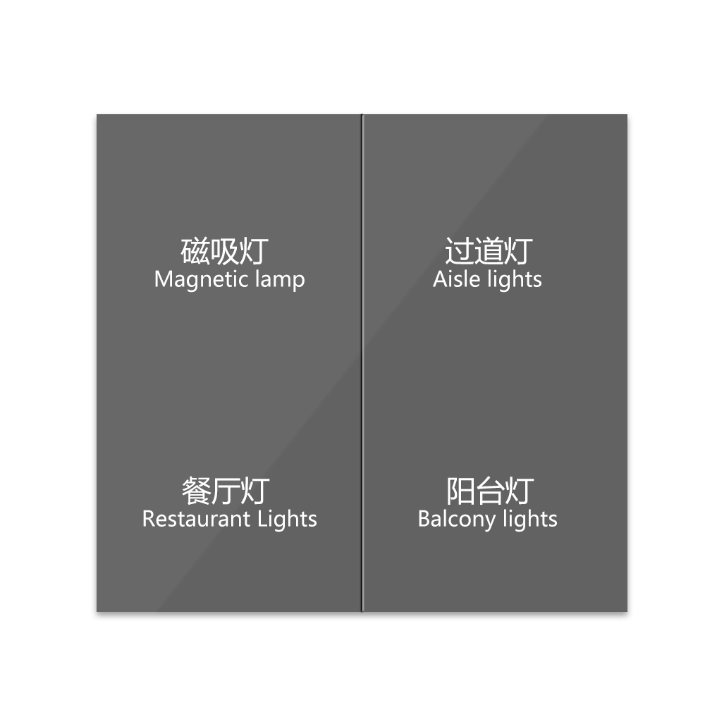 Anjielo Support Zigbee 4-button Control Touch Switch Single Pole Wi-Fi Zero Fire ABS/PC Housing for Home Automation