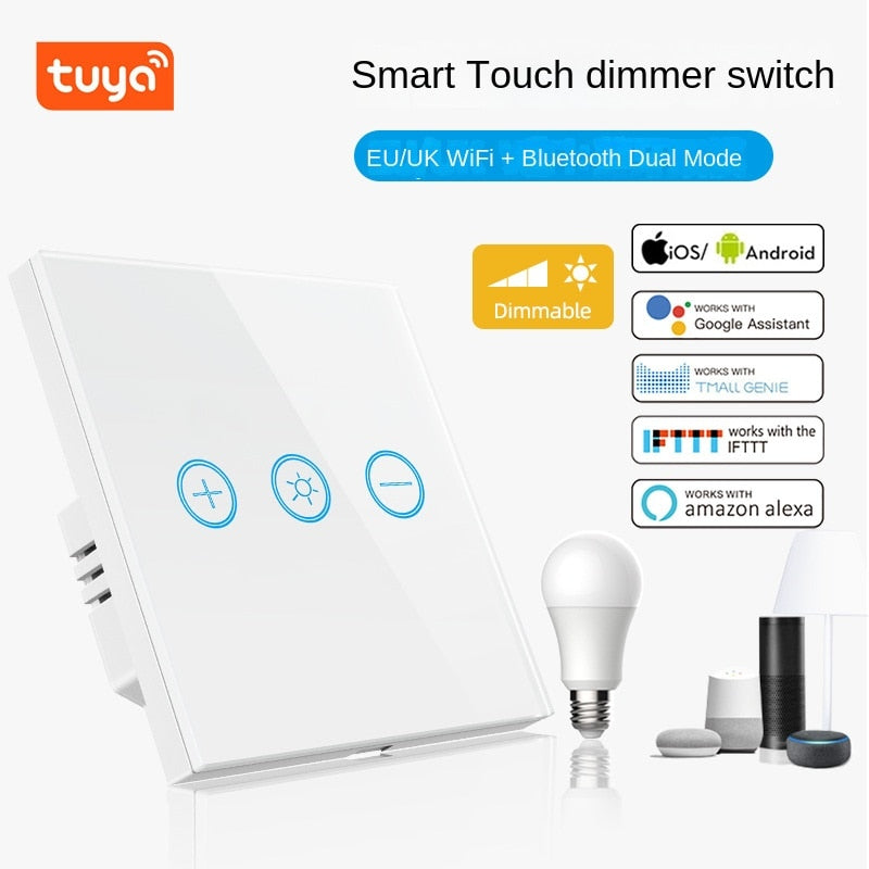 Anjielo Smart Touch Dimmer Switch Support Alexa Voice Remote Control Wifi Switch Smart Home Automation