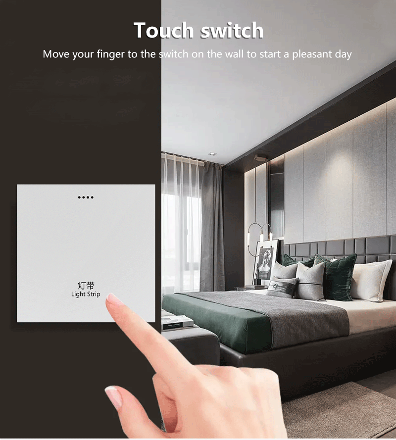 Anjielo Tuya smart ZigBee zero-fire single-button touch switch links home scene intelligence