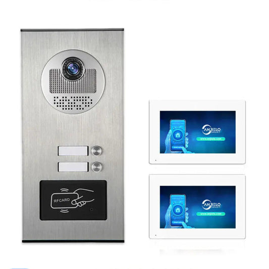 Anjielo AHD 1080P Video Doorbell for Multi-family Metal Doorbell Video Intercom System Tuya 7-inch Monitor