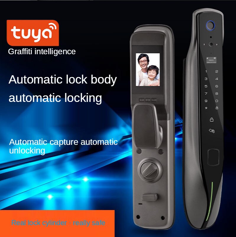 Anjielo smart door lock Tuya smart door lock visual cat eye capture remote fingerprint lock fully automatic doorbell with camera surveillance camera