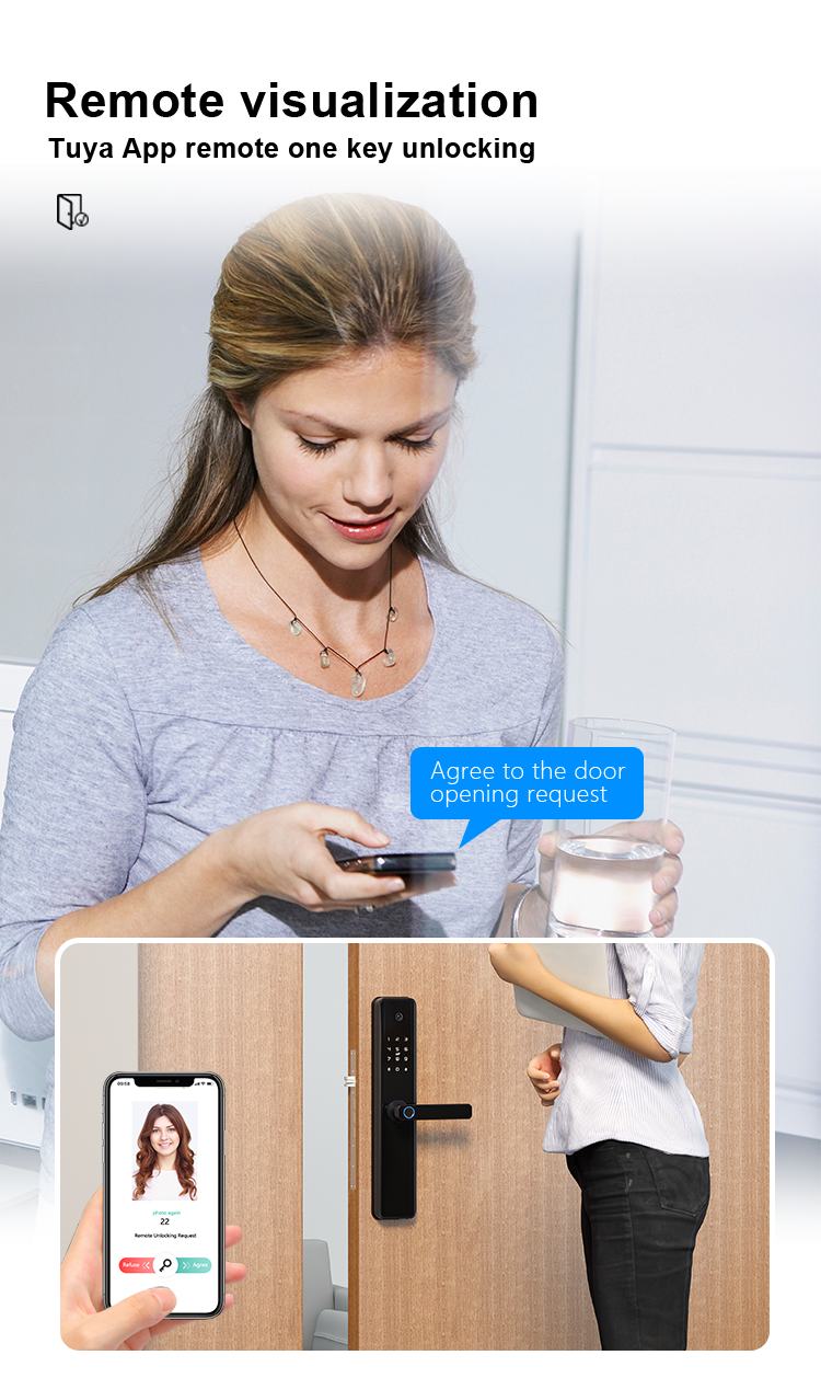 Anjielo Biometric Access Control System Security Smart Door Lock Supports Multiple Languages Remote Access
