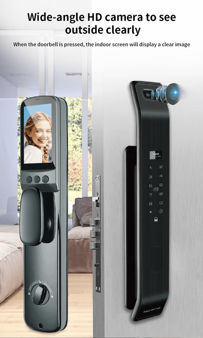 Anjielo Face Recognition 3D Digital Smart Lock Fingerprint Password Electronic Door Lock RFID NFC Card Multiple Door Opening Methods Suitable for Home Apartments