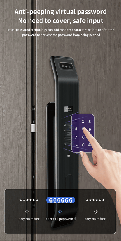 Anjielo Face Recognition 3D Digital Smart Lock Fingerprint Password Electronic Door Lock RFID NFC Card Multiple Door Opening Methods Suitable for Home Apartments