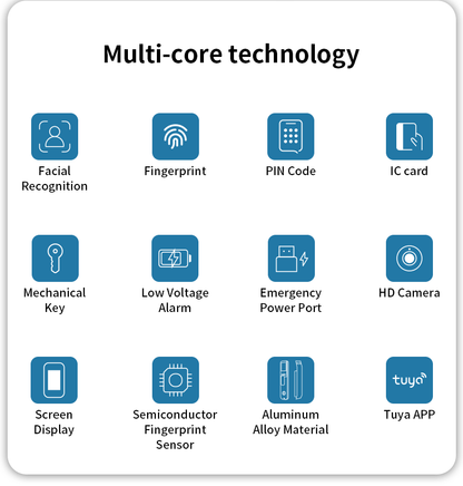 Anjielo Face Recognition 3D Digital Smart Lock Fingerprint Password Electronic Door Lock RFID NFC Card Multiple Door Opening Methods Suitable for Home Apartments