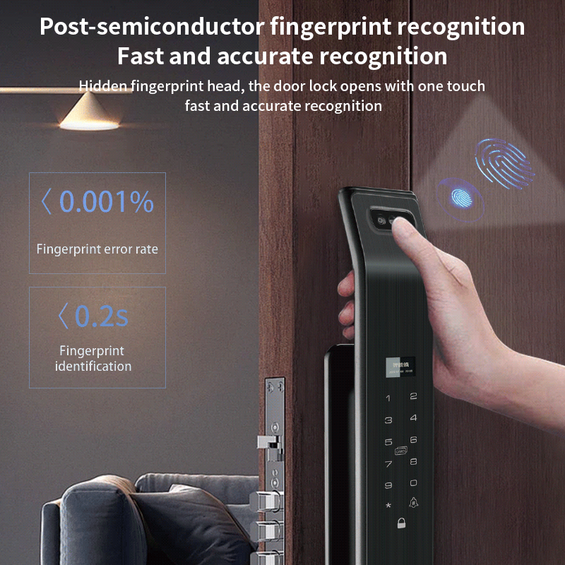 Anjielo Face Recognition 3D Digital Smart Lock Fingerprint Password Electronic Door Lock RFID NFC Card Multiple Door Opening Methods Suitable for Home Apartments
