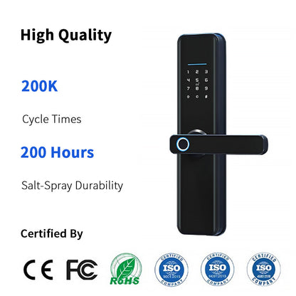 Anjielo smart aluminum alloy door lock with fingerprint recognition password suitable for hotel and home security protection