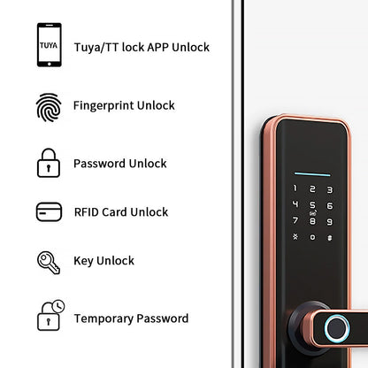 Anjielo smart aluminum alloy door lock with fingerprint recognition password suitable for hotel and home security protection