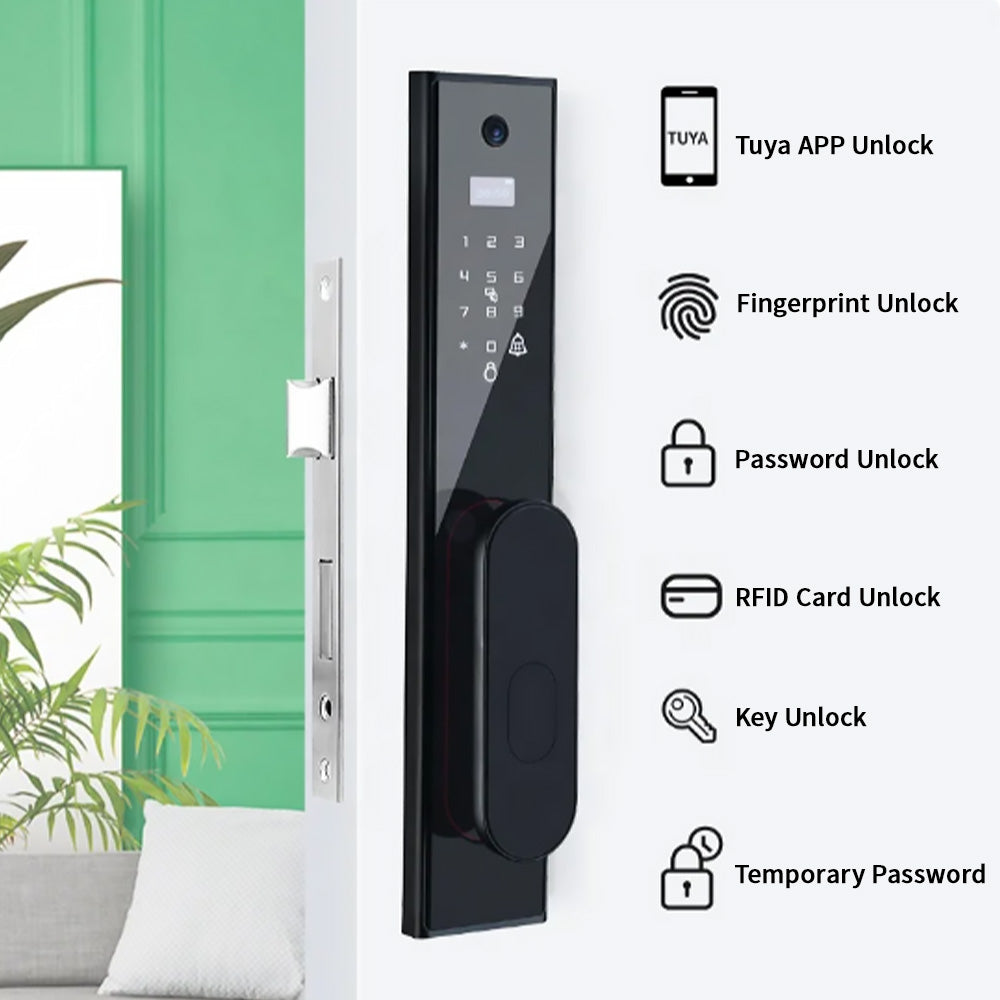 Anjielo Tuya fingerprint smart lock with video intercom to protect home security Automatic smart lock Password fingerprint recognition smart lock