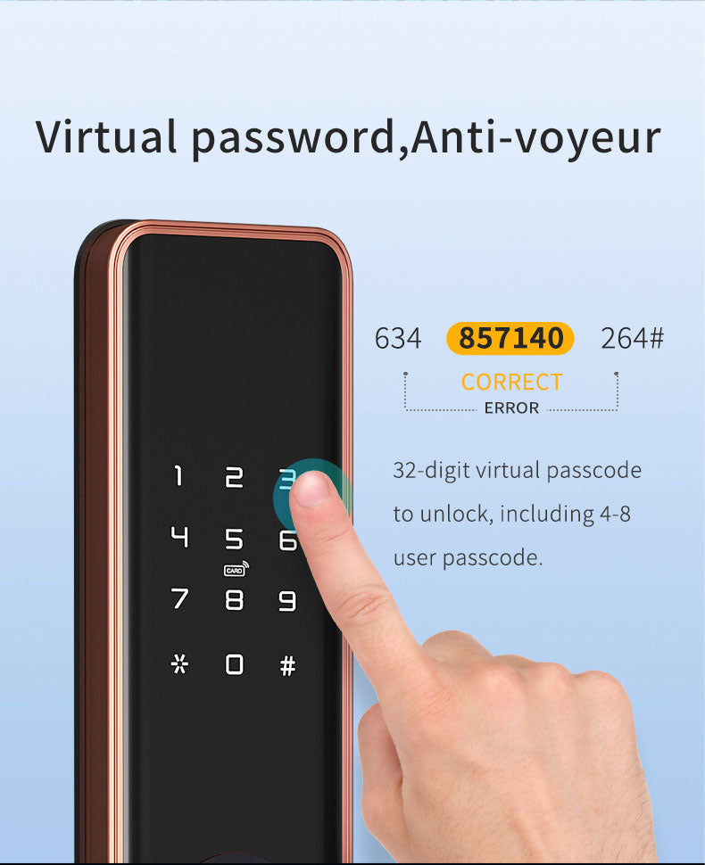 Anjielo fingerprint smart door lock visual monitoring with camera to protect home security support TUYA APP remote mobile phone assistance