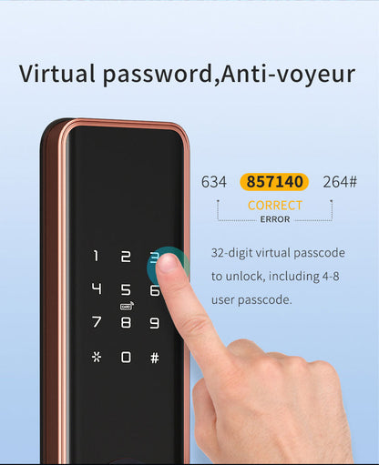 Anjielo fingerprint smart door lock visual monitoring with camera to protect home security support TUYA APP remote mobile phone assistance