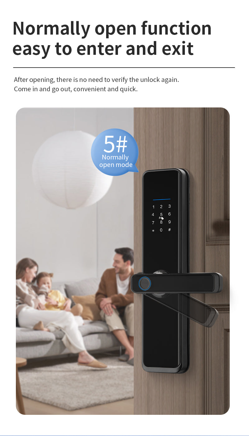 Anjielo WIFI APP smart door lock aluminum alloy fingerprint built-in digital handle waterproof graffiti smart door lock