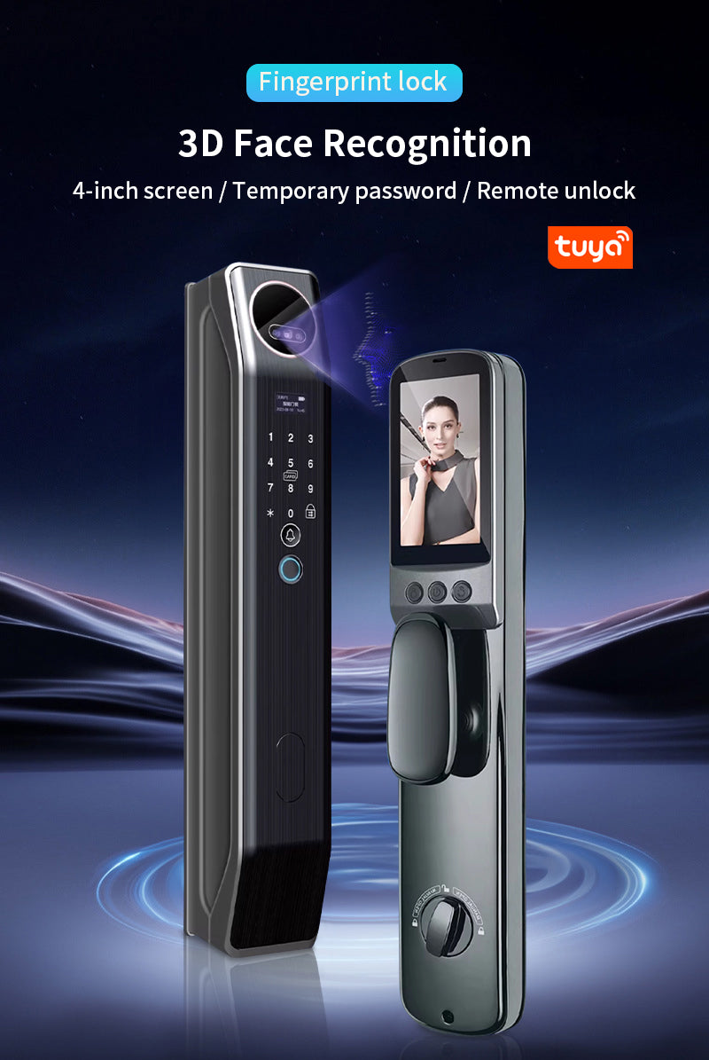 Anjielo with video intercom fingerprint 3D face recognition digital graffiti Wifi lock multi-function graffiti smart door lock