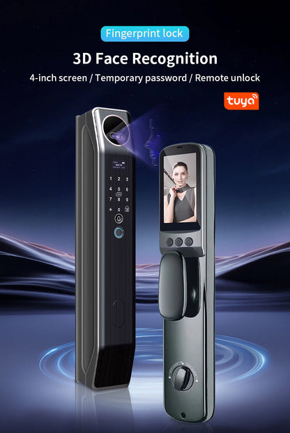 Anjielo with video intercom fingerprint 3D face recognition digital graffiti Wifi lock multi-function graffiti smart door lock