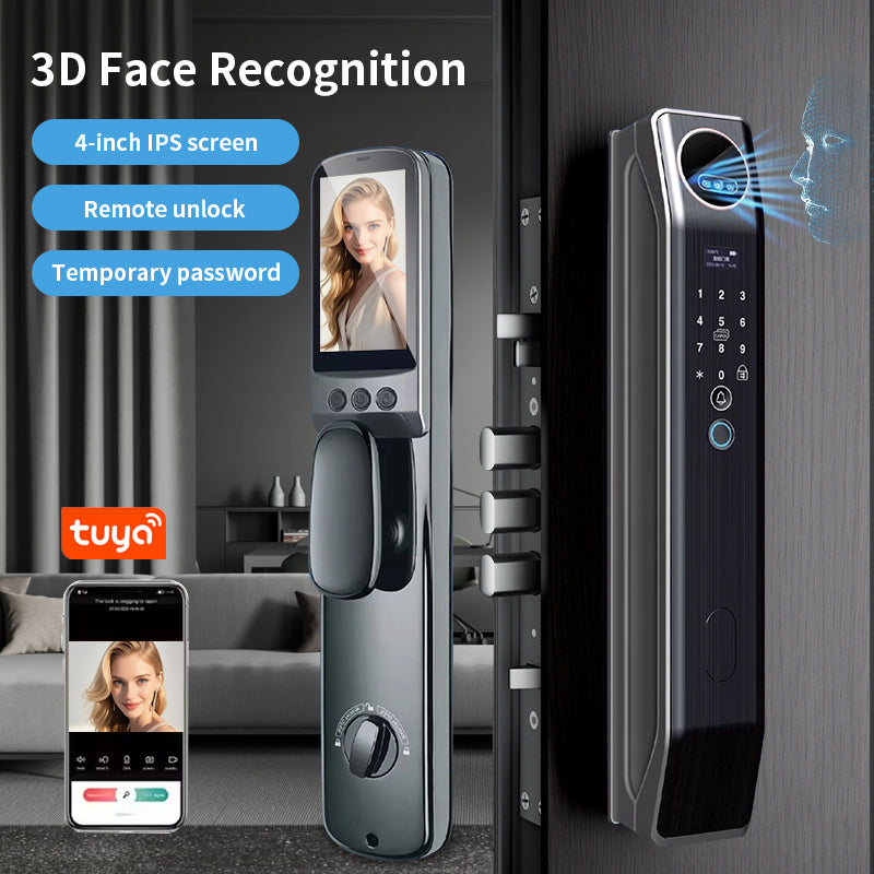 Anjielo with video intercom fingerprint 3D face recognition digital graffiti Wifi lock multi-function graffiti smart door lock