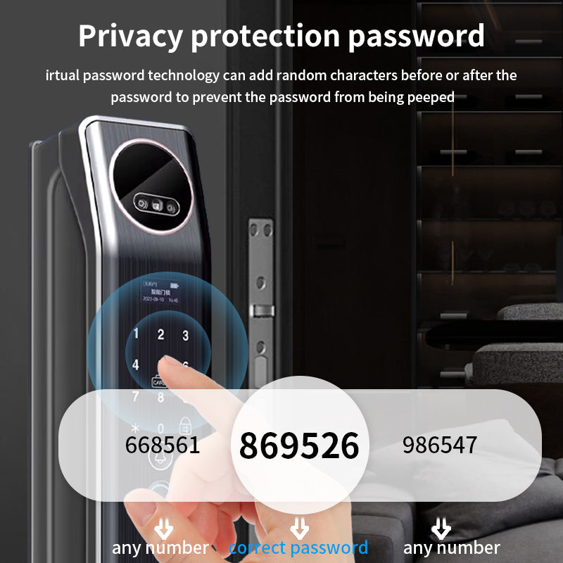 Anjielo with video intercom fingerprint 3D face recognition digital graffiti Wifi lock multi-function graffiti smart door lock