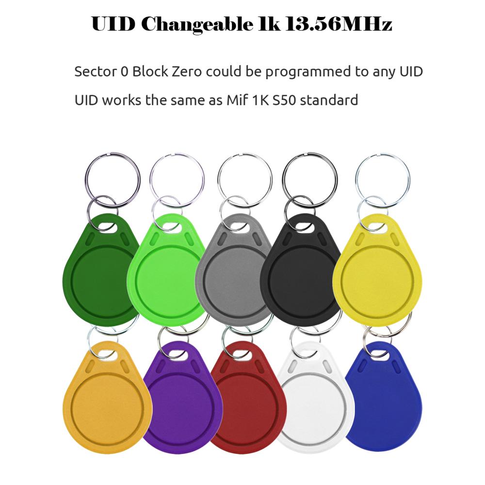 Anjielo UID keychain 13.56MHz 0 zone writable IC card clone replaceable smart keychain key tag RFID access control