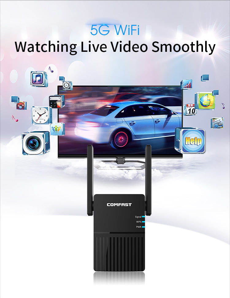 Anjielo Smart WiFi Repeater Signal Extender Wifi Booster with Long Range Coverage