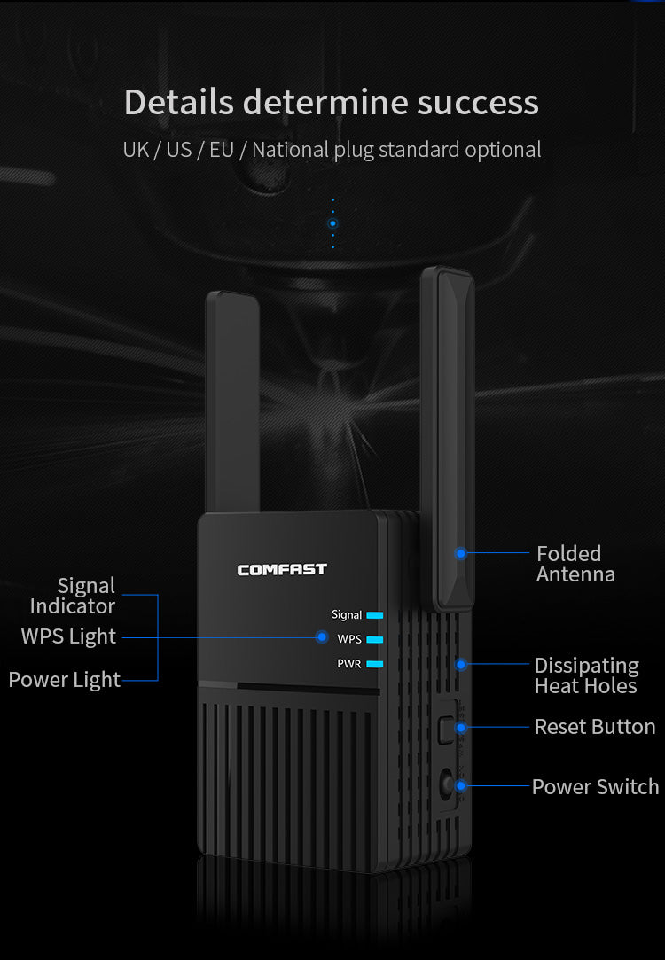 Anjielo Smart WiFi Repeater Signal Extender Wifi Booster with Long Range Coverage