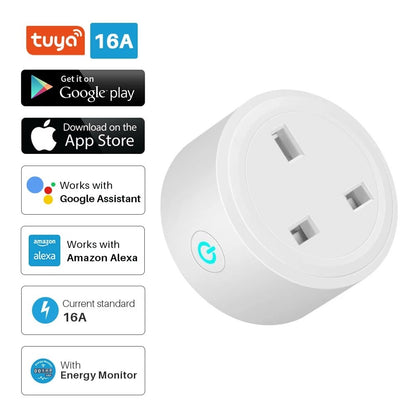 Anjielo Wireless WiFi Smart Socket Tuya Smart Life APP Control Works with Alexa Google Assistant