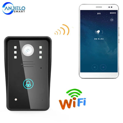 Anjielo HD 720P Wireless WIFI Video Door Phone Doorbell Intercom System Night Vision Waterproof Support Android iOS unlock
