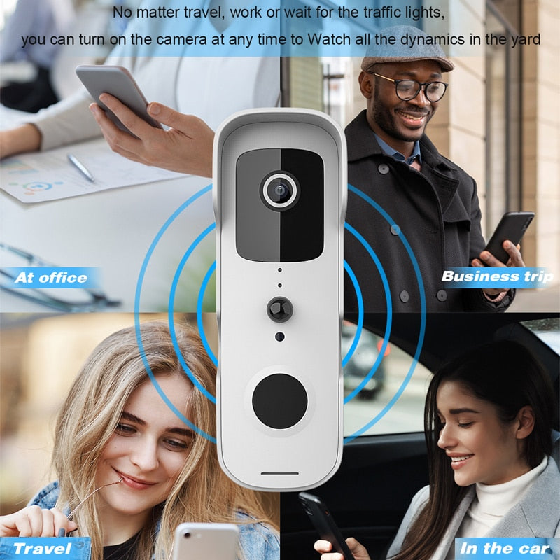 Anjielo Tuya Smart Wireless Video Doorbell Digital Visual Intercom WIFI Door Bell Waterproof Electronic Doorman Home Security Camera