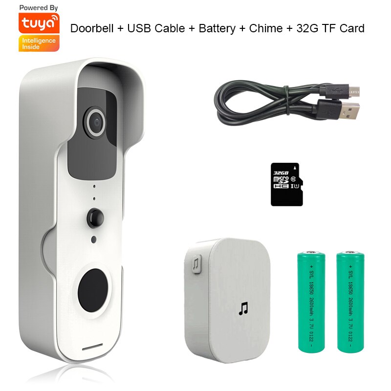 Anjielo Tuya Smart Wireless Video Doorbell Digital Visual Intercom WIFI Door Bell Waterproof Electronic Doorman Home Security Camera