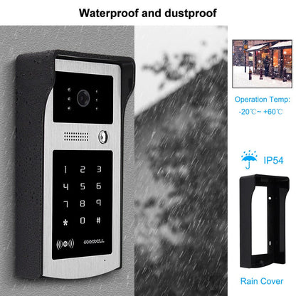 Anjielo home wired doorbell RFID video camera supports card password unlocking and can be connected to video intercom