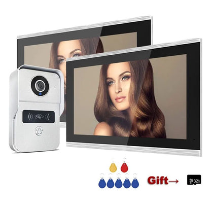 Anjielo 2MP 1080P 10-Inch IP Video Intercom Touch Screen Big Tuya Wireless Wifi POE Wired Doorbell for Villa Flat RFID Access Control