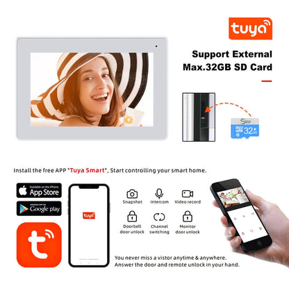 Anjielo smart video intercom 7/10 inch screen and 1080P 1/2/3 floor WIFI doorbell tuya home apartment video intercom equipment
